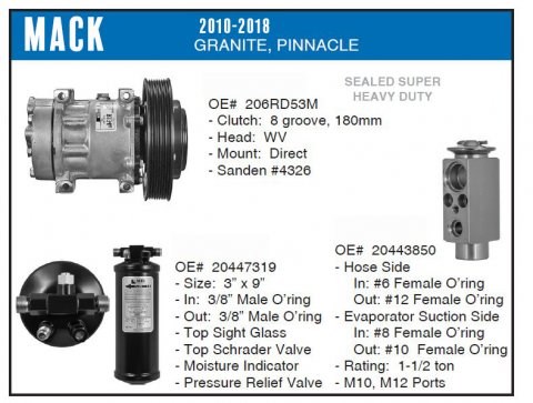 Mack parts specifications
